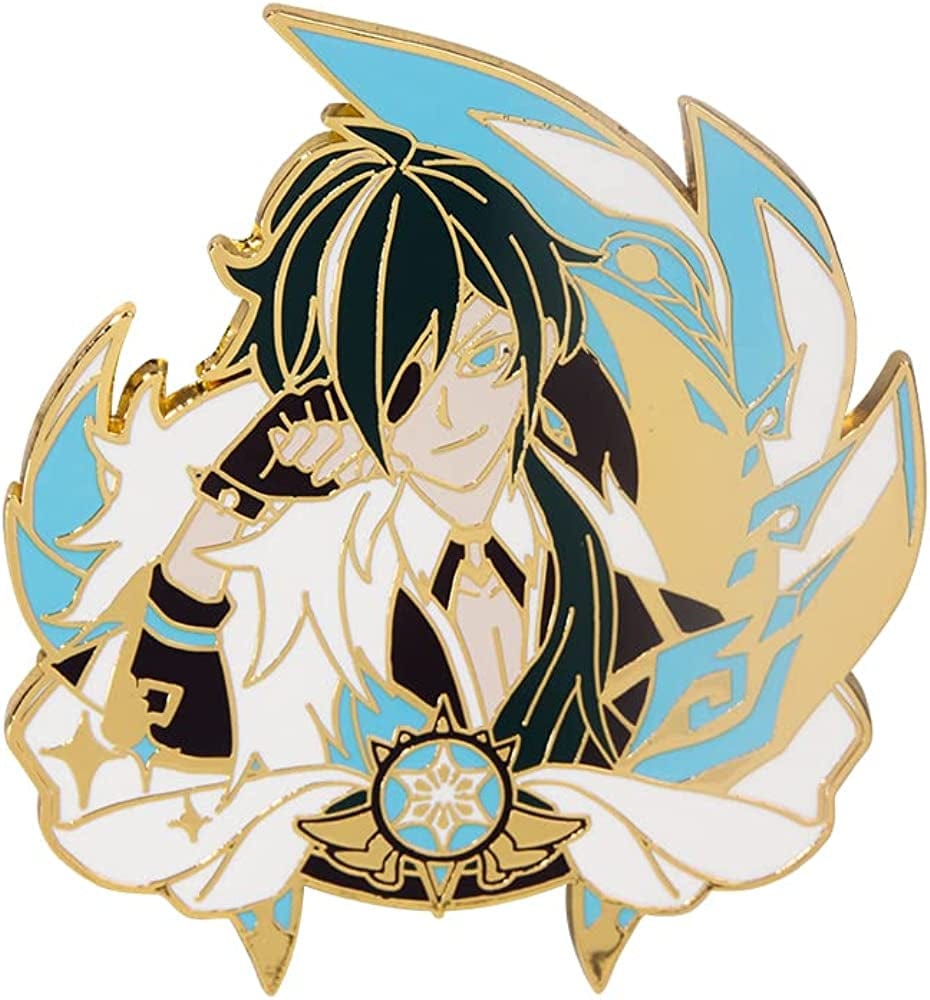 Genshin Impact Hutao Brooch Pin - Hutao Characters Cosplay Enamel Brooch Lapel Pin - Gift for Fans, Women and Girls