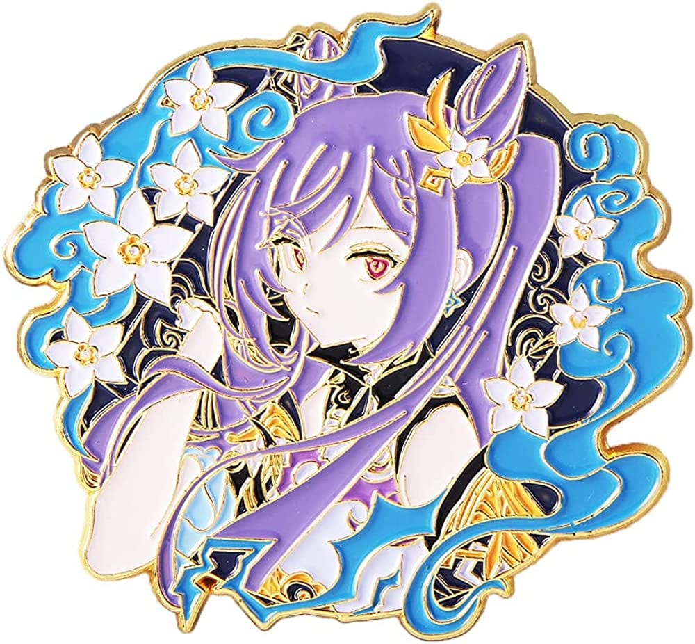 Genshin Impact Hutao Brooch Pin - Hutao Characters Cosplay Enamel Brooch Lapel Pin - Gift for Fans, Women and Girls