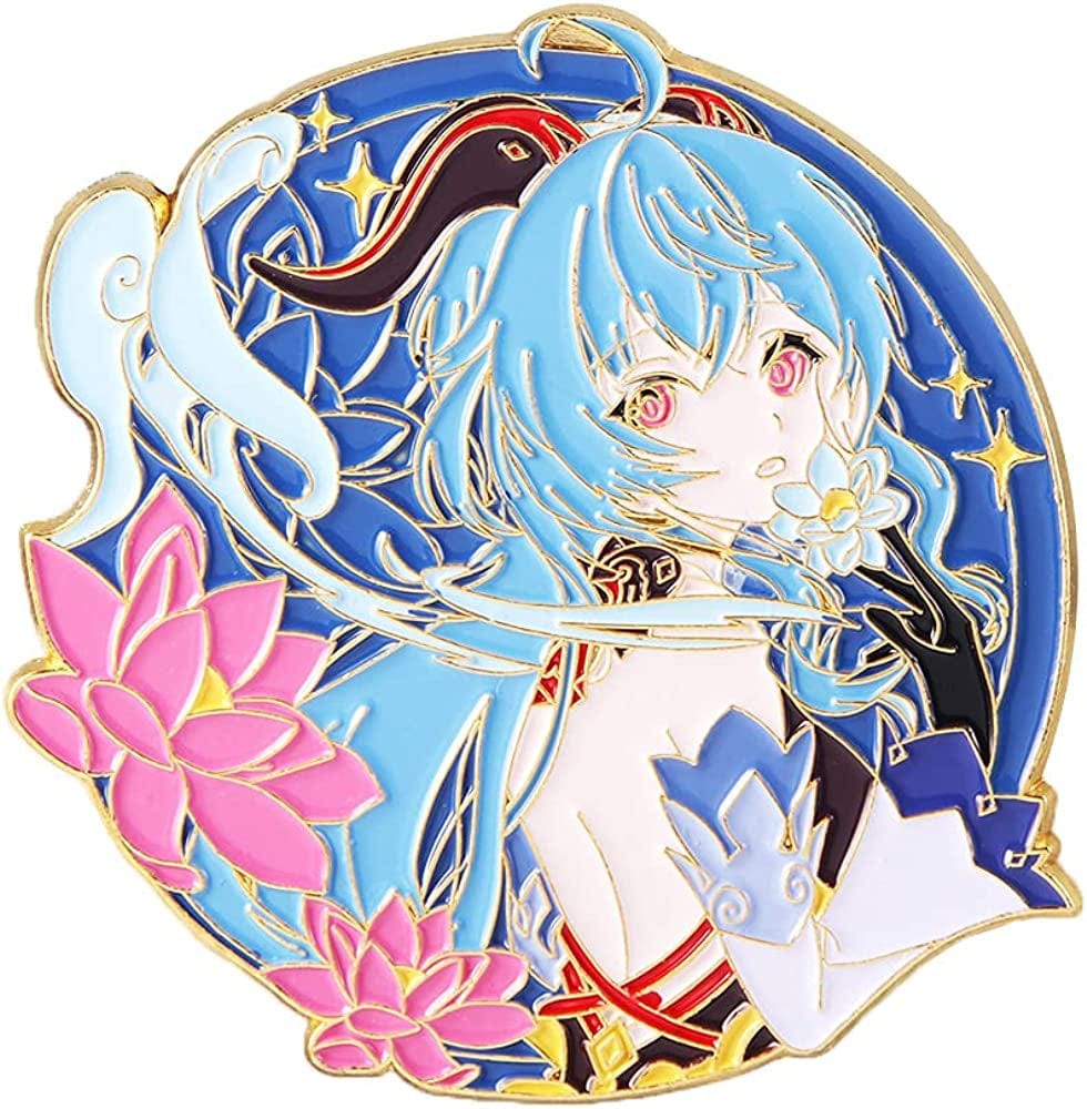 Genshin Impact Hutao Brooch Pin - Hutao Characters Cosplay Enamel Brooch Lapel Pin - Gift for Fans, Women and Girls