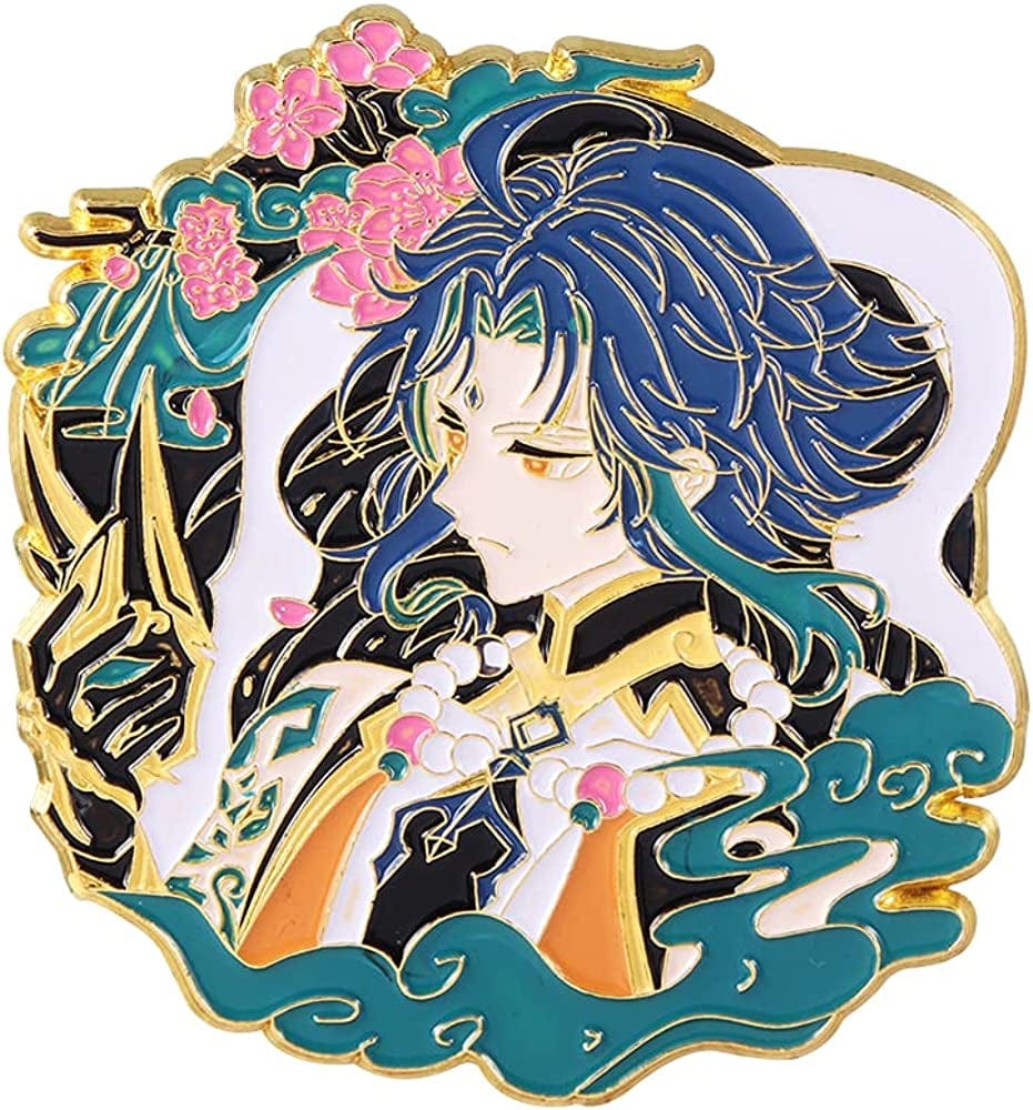 Genshin Impact Hutao Brooch Pin - Hutao Characters Cosplay Enamel Brooch Lapel Pin - Gift for Fans, Women and Girls