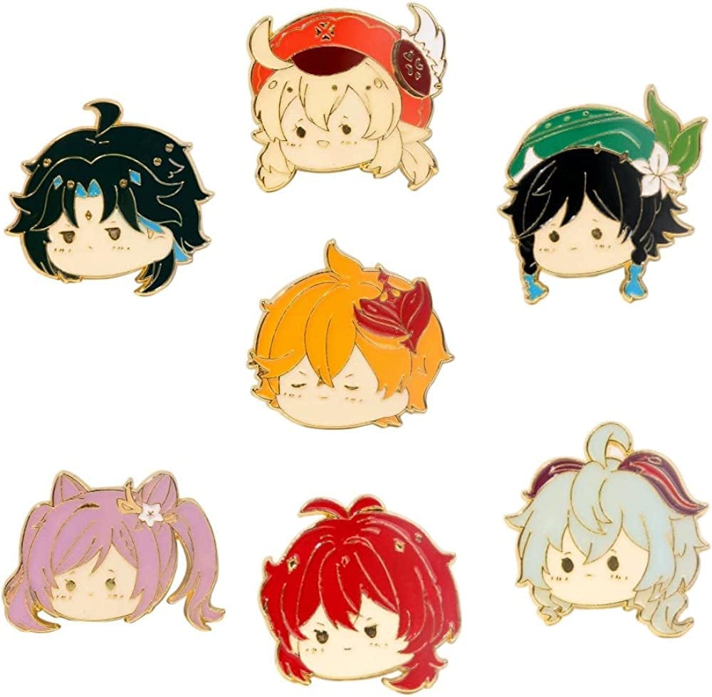 Genshin Impact Hutao Brooch Pin - Hutao Characters Cosplay Enamel Brooch Lapel Pin - Gift for Fans, Women and Girls