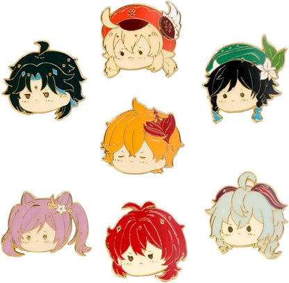 Genshin Impact Hutao Brooch Pin - Hutao Characters Cosplay Enamel Brooch Lapel Pin - Gift for Fans, Women and Girls