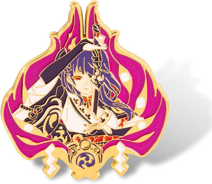 Genshin Impact Hutao Brooch Pin - Hutao Characters Cosplay Enamel Brooch Lapel Pin - Gift for Fans, Women and Girls