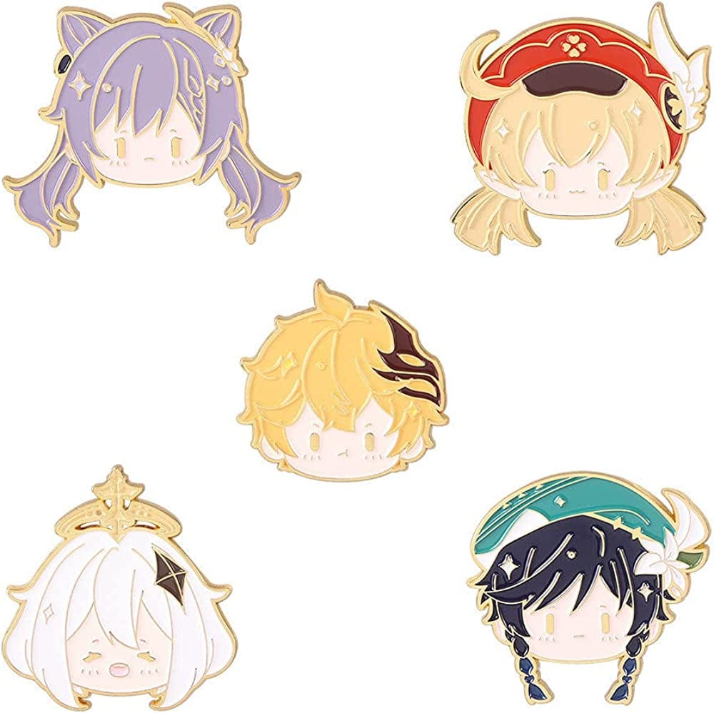 Genshin Impact Hutao Brooch Pin - Hutao Characters Cosplay Enamel Brooch Lapel Pin - Gift for Fans, Women and Girls