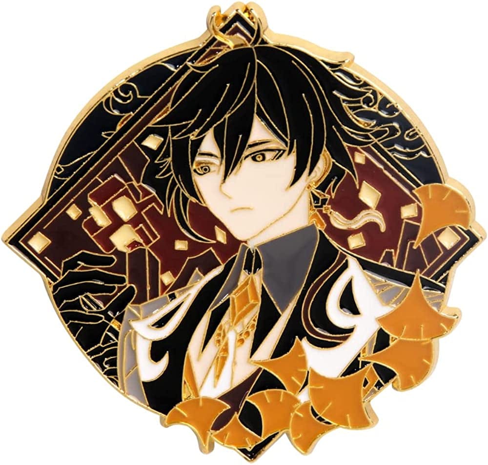Genshin Impact Hutao Brooch Pin - Hutao Characters Cosplay Enamel Brooch Lapel Pin - Gift for Fans, Women and Girls