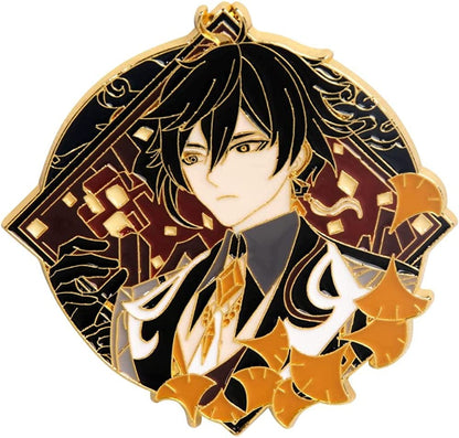 Genshin Impact Hutao Brooch Pin - Hutao Characters Cosplay Enamel Brooch Lapel Pin - Gift for Fans, Women and Girls