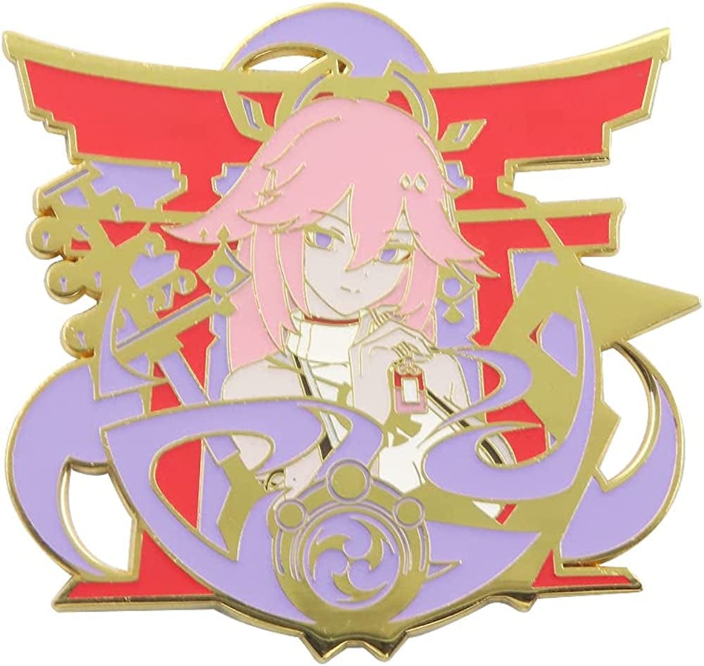 Genshin Impact Hutao Brooch Pin - Hutao Characters Cosplay Enamel Brooch Lapel Pin - Gift for Fans, Women and Girls
