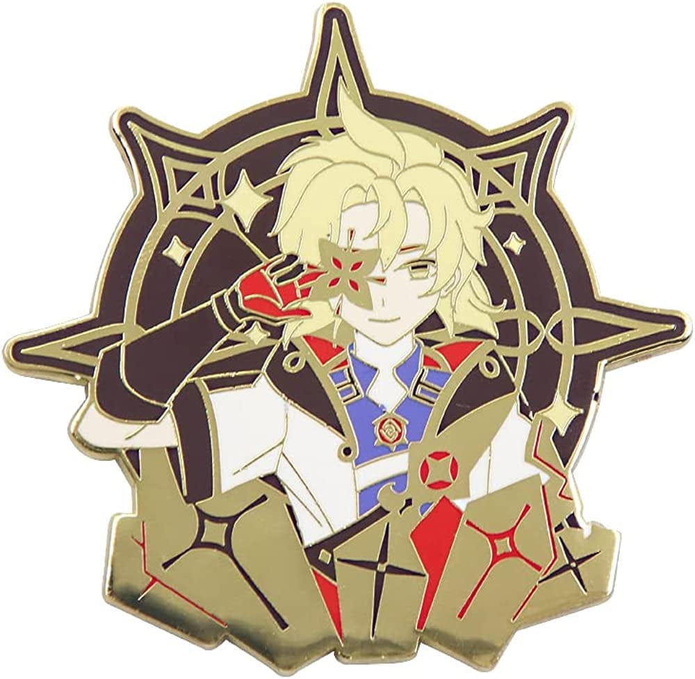 Genshin Impact Hutao Brooch Pin - Hutao Characters Cosplay Enamel Brooch Lapel Pin - Gift for Fans, Women and Girls
