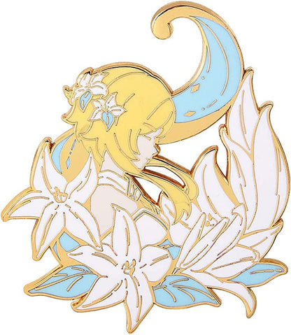Genshin Impact Hutao Brooch Pin - Hutao Characters Cosplay Enamel Brooch Lapel Pin - Gift for Fans, Women and Girls