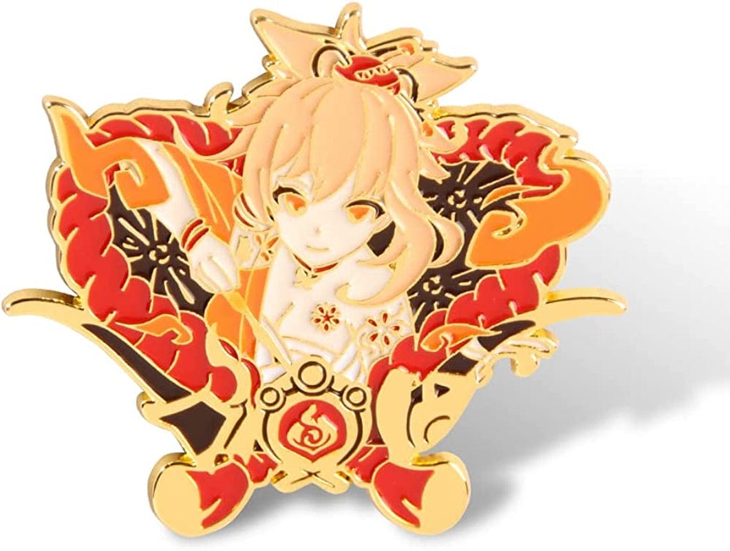 Genshin Impact Hutao Brooch Pin - Hutao Characters Cosplay Enamel Brooch Lapel Pin - Gift for Fans, Women and Girls
