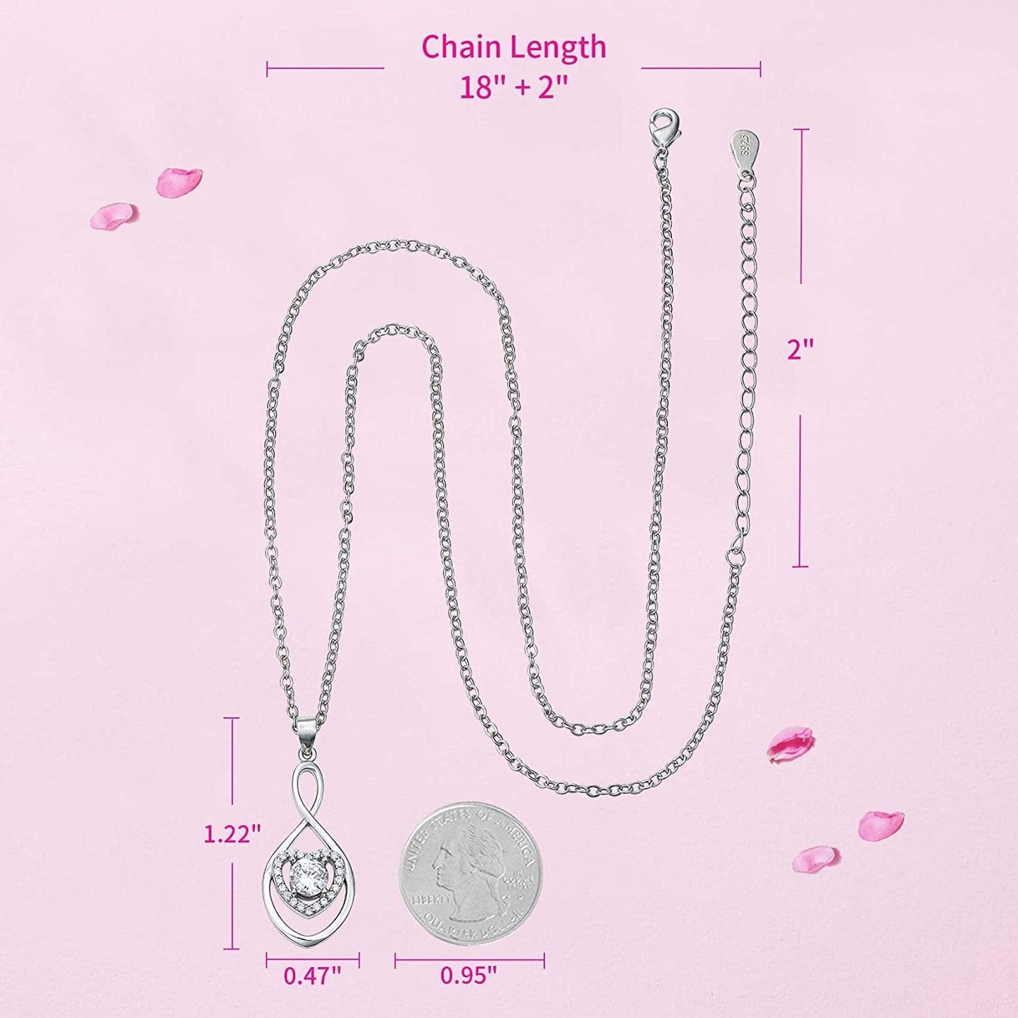 Gifts for Mom, Bonus Mom Necklace from Daughter/Son, Infinity Heart Necklaces for Women, Mothersday Gift for Stepmom/Mother in Law N01D