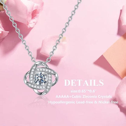 Gifts Necklaces for Women Girls, White Gold Plated Love Knot Necklace for Grandma Aunt Stepmother Sister Mother Jewelry, Graduation Mothers Day Anniversary Birthday Gifts for Women