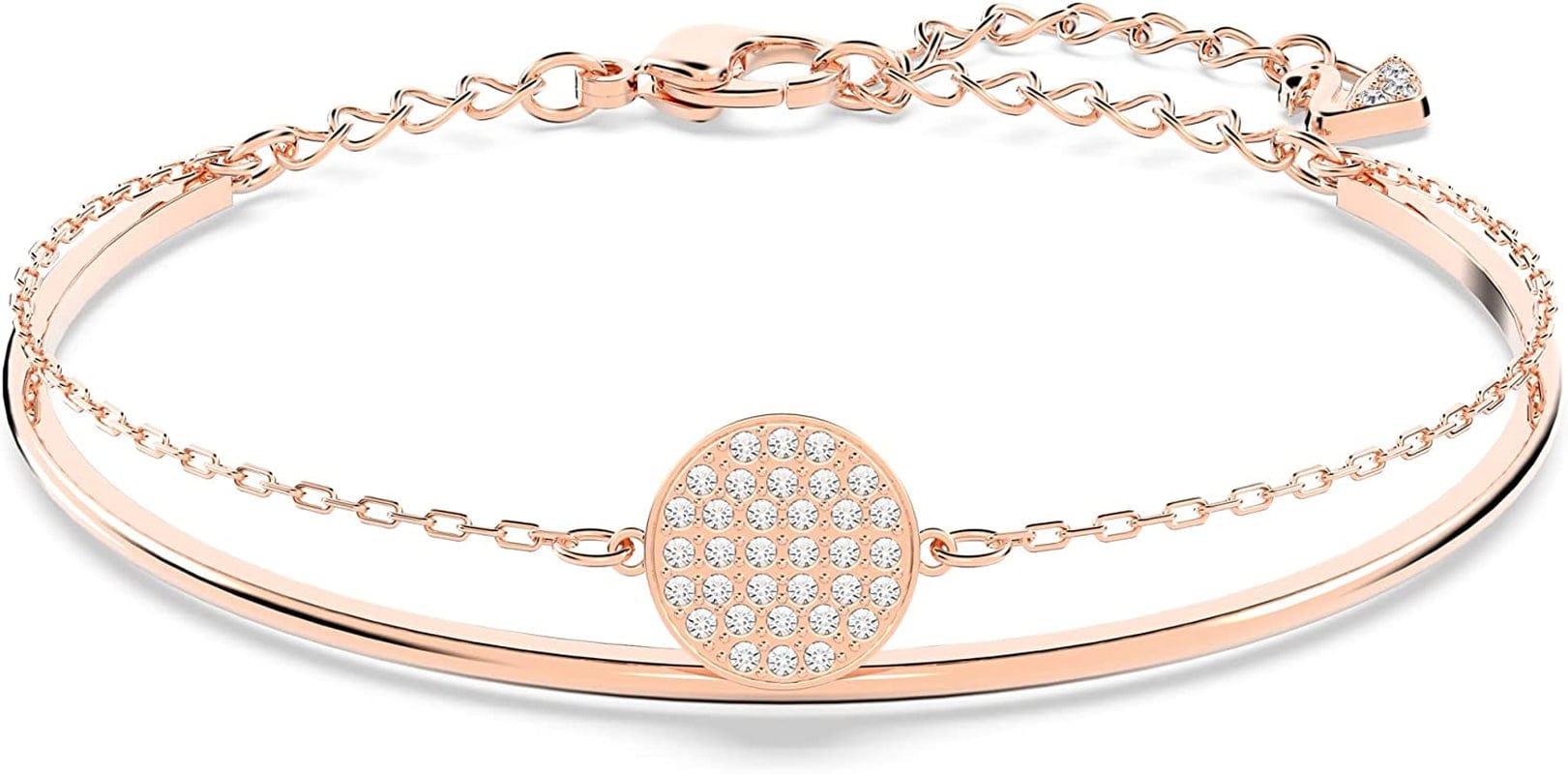 Ginger Jewelry Collection, Clear Crystals, Grey Crystals, Blue Crystals Bangle Bracelet - Rose Gold Tone Finish