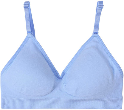 Girls Comfortable Camisole Bra with Adjustable Thin Straps - 5 Packs