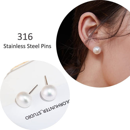 Glass Pearl Necklace and Earring Set,Collar De Perlas Para Mujer,Faux Pearl Jewelry Set for Women with Charm Chain