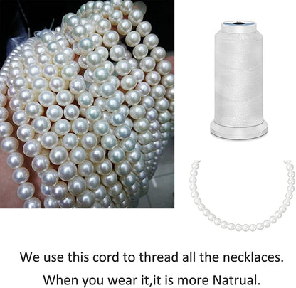 Glass Pearl Necklace and Earring Set,Collar De Perlas Para Mujer,Faux Pearl Jewelry Set for Women with Charm Chain