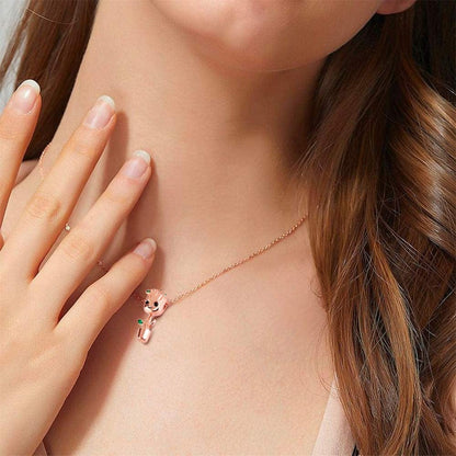 Gnoce Tree Man Pendant Necklace and Stud Earrings Sterling Silver Rose Gold Jewelry Set Gift for Women Men Girls