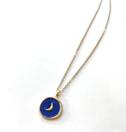 Gold Enamel Pendent Necklace Women'S Necklace