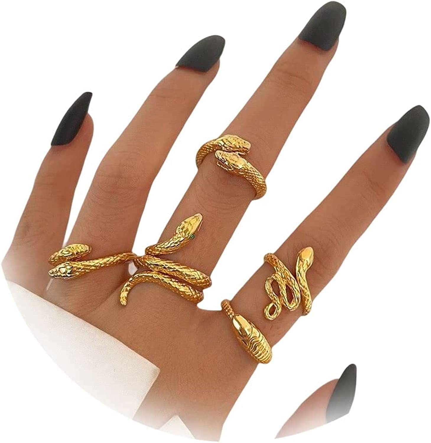 Gold Stacking Rings for Women Butterfly Knuckle Rings Snake Rings Moon Star Rings Heart Stacking Rings for Girls Snake Ring Set