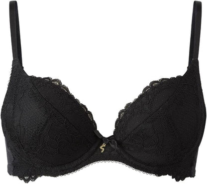 Gossard Women'S Superboost Lace Padded Plunge Bra, Black (Black), 34E