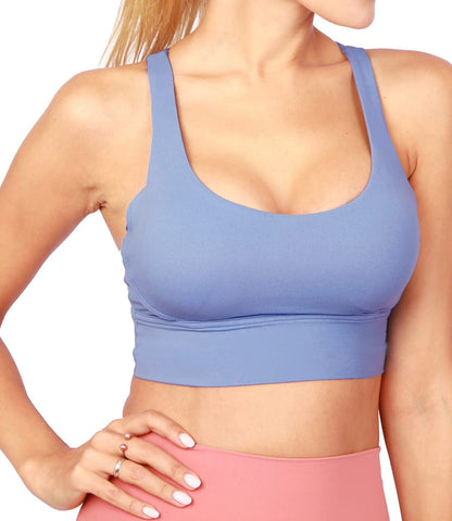Grace Form Strappy Sports Bra for Women, Padded High Impact Push up Athletic Running Sports Bra Workout Top Yoga Bra
