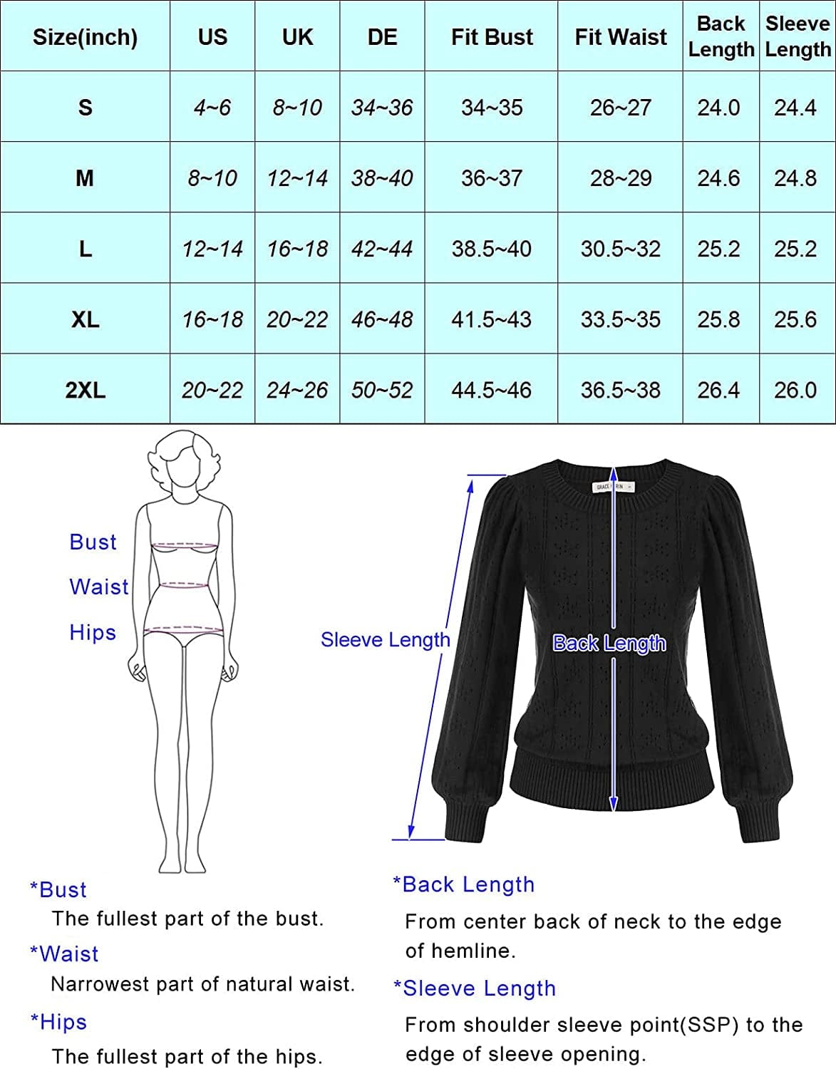 GRACE KARIN Womens Lightweight Soft Summer Puff Short Sleeve Tops Thin Pullover Sweater Knit Shirt Blouse