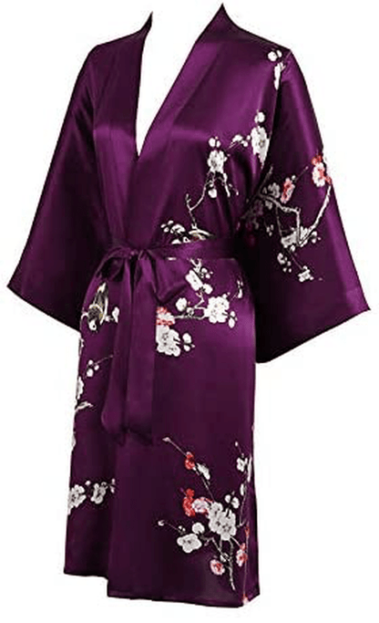 Grace Silk 100% Silk Short Robe Kimono Apparel & Accessories > Clothing > Sleepwear & Loungewear > Robes Grace Scarves   