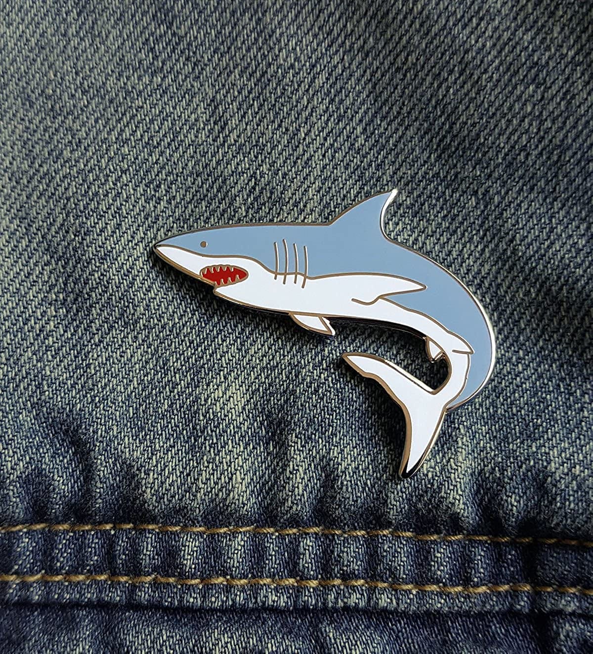 Great White Shark Enamel Lapel Pin