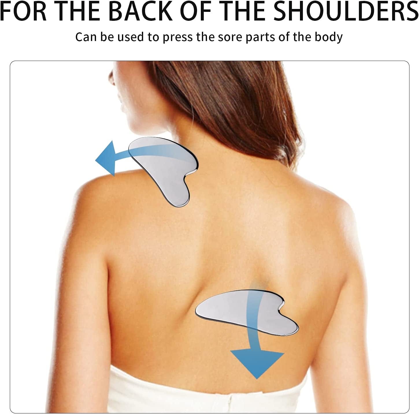 Gua Sha Stainless Steel with Travel Pouch, Gua Sha Facial Tools, Gua Sha Shaping Tool, Metal Gua Sha, Steel Gua Sha Massage Tool, Jawline Sculptor, Scraping Tool for Face, Body Health & Beauty > Personal Care > Cosmetics > Cosmetic Tools > Skin Care Tools Tophigh   