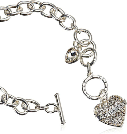 GUESS Women'S Toggle Charm Bracelet, Silver, One Size