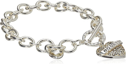 GUESS Women'S Toggle Charm Bracelet, Silver, One Size