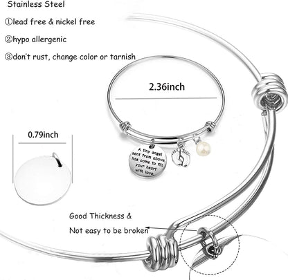 Gzrlyf New Mommy Bracelet New Mom Jewelry Pregnancy Gifts Mommy to Be Gifts a Tiny Angel Sent from above Has Come to Fill Your Heart with Love Apparel & Accessories > Jewelry > Bracelets Gzrlyf   
