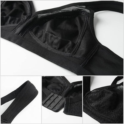 HACI Comfort Seamless Wirefree Minimizer Bra(44B, Black)
