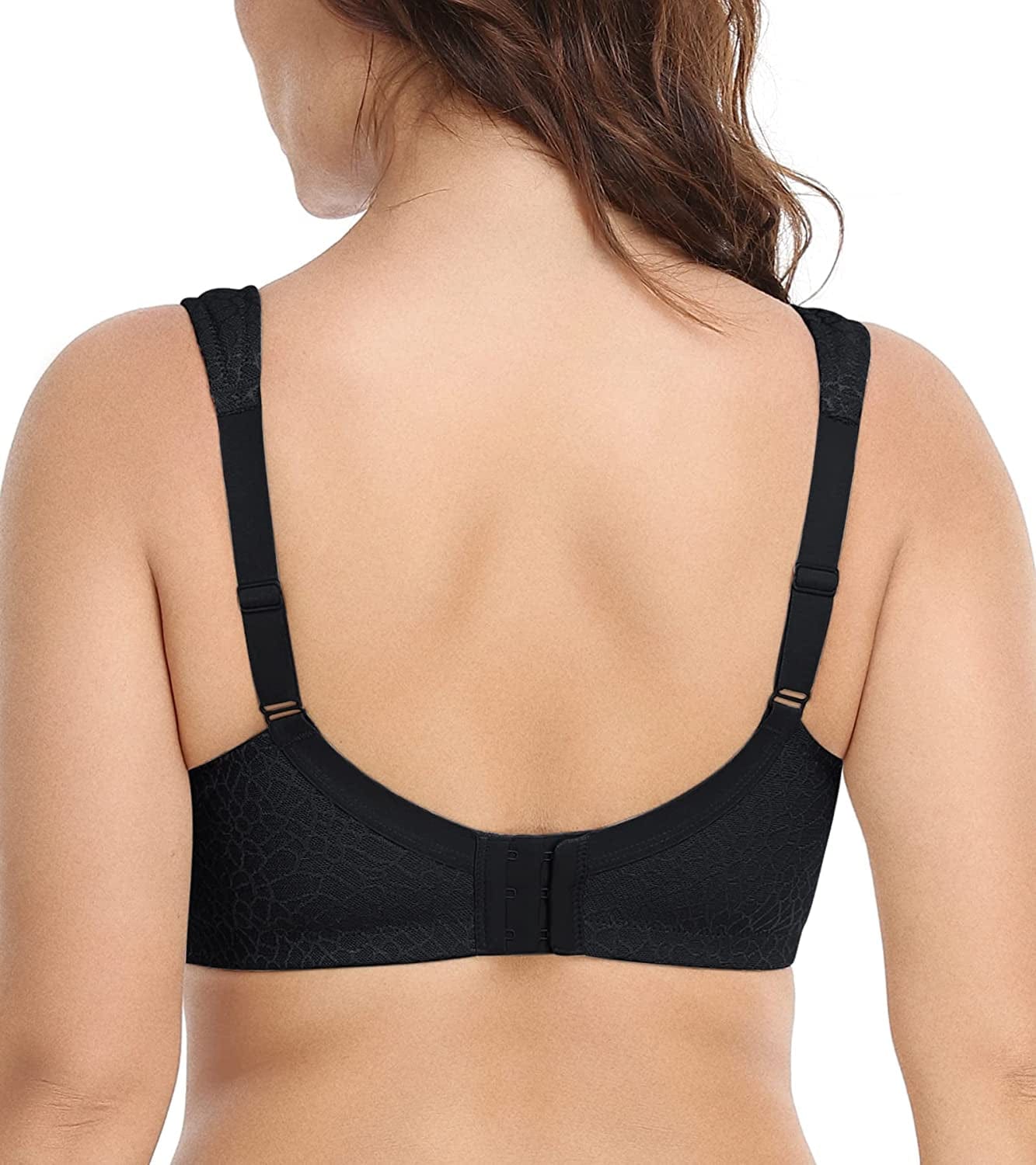 HACI Comfort Seamless Wirefree Minimizer Bra(44B, Black)