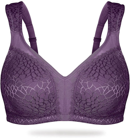 HACI Women'S Full Coverage Non Padded Wirefree plus Size Minimizer Bra for Large Bust Support Seamless Purple / 36DD