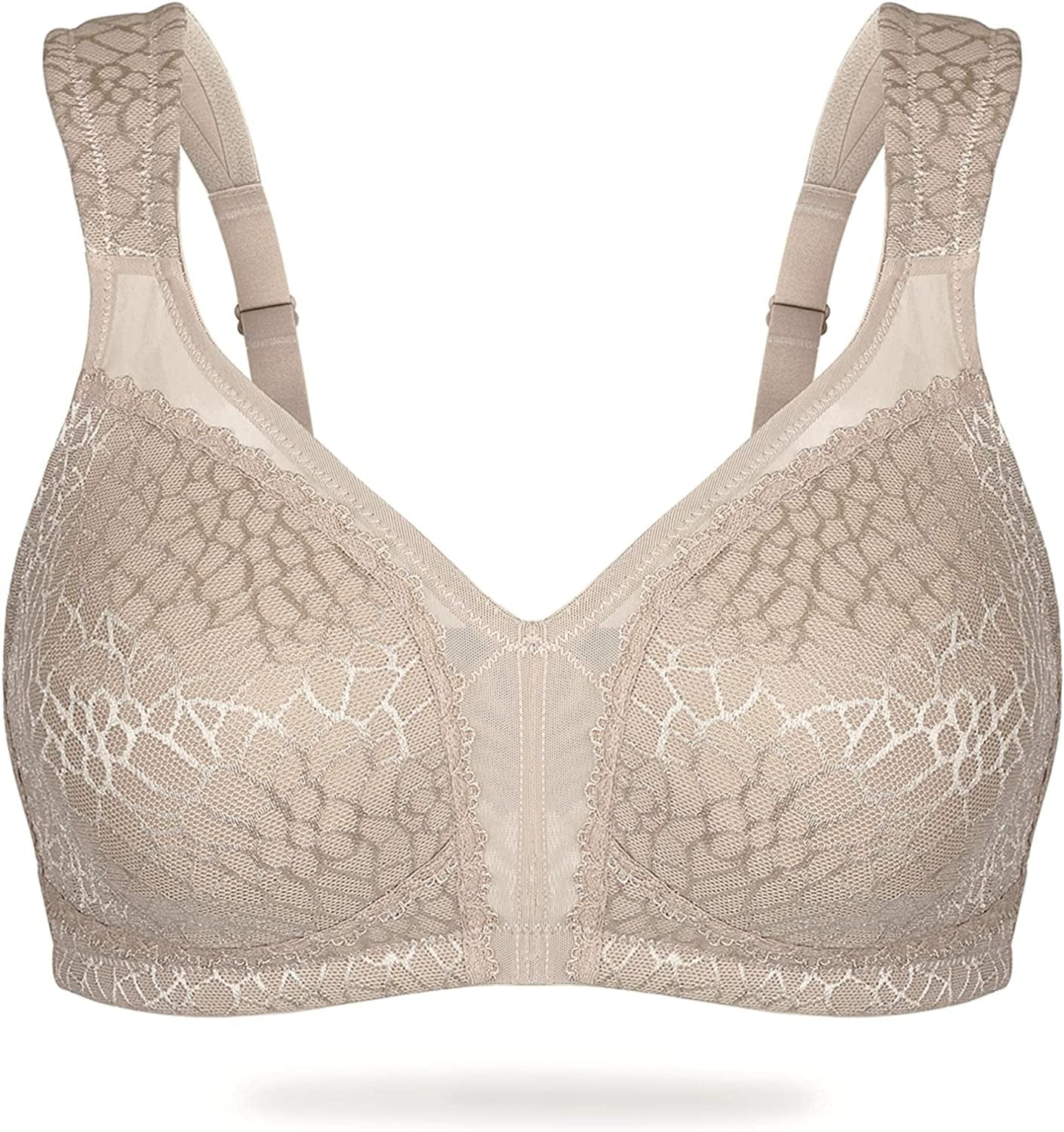 HACI Women'S Full Coverage Non Padded Wirefree plus Size Minimizer Bra for Large Bust Support Seamless Toffee / 42D