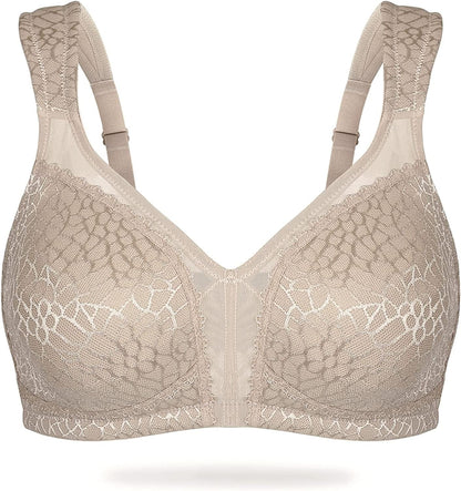 HACI Women'S Full Coverage Non Padded Wirefree plus Size Minimizer Bra for Large Bust Support Seamless Toffee / 42D