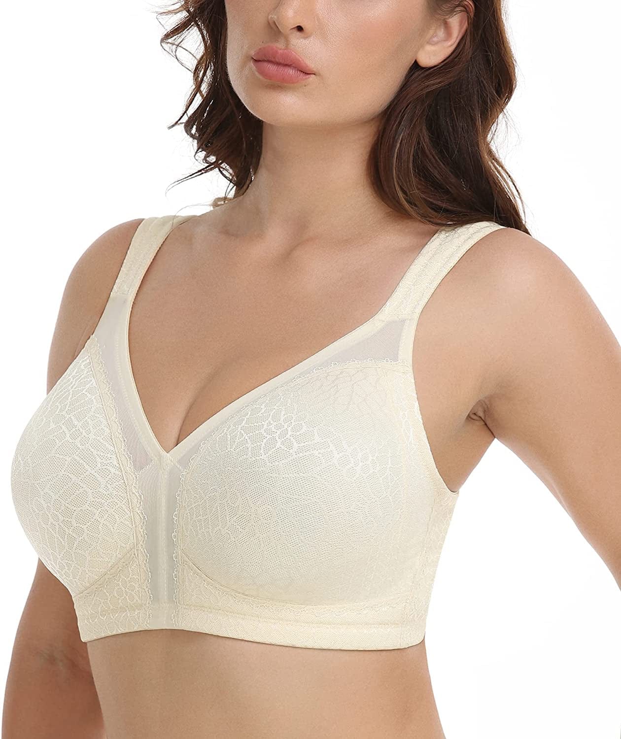 HACI Women'S Full Coverage Non Padded Wirefree plus Size Minimizer Bra for Large Bust Support Seamless