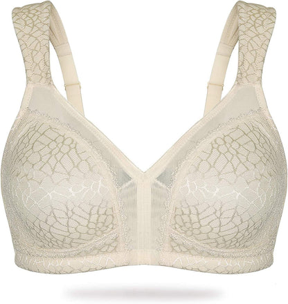 HACI Women'S Full Coverage Non Padded Wirefree plus Size Minimizer Bra for Large Bust Support Seamless Nude / 46D