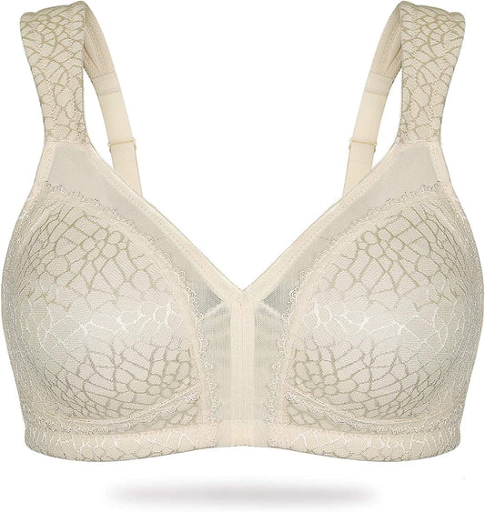 HACI Women'S Full Coverage Non Padded Wirefree plus Size Minimizer Bra for Large Bust Support Seamless Nude / 46D