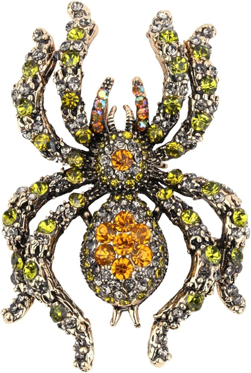 Halloween Spider Rings for Women, Stretch Rings Fit Finger 6 to 9, Halloween Rings for Women, Silk Scarf Holders Peridot