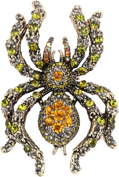 Halloween Spider Rings for Women, Stretch Rings Fit Finger 6 to 9, Halloween Rings for Women, Silk Scarf Holders Peridot