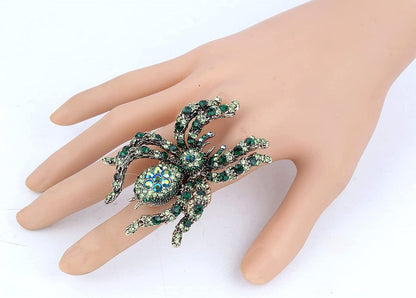 Halloween Spider Rings for Women, Stretch Rings Fit Finger 6 to 9, Halloween Rings for Women, Silk Scarf Holders