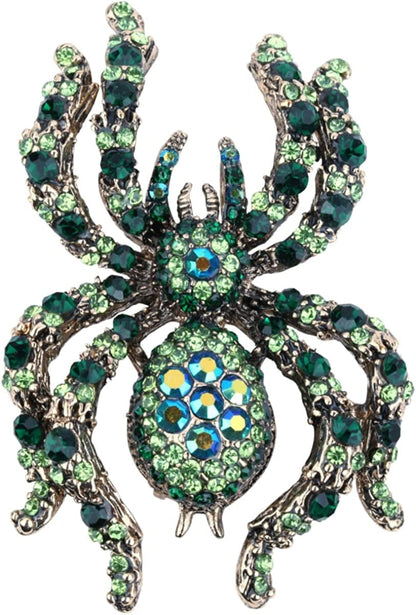 Halloween Spider Rings for Women, Stretch Rings Fit Finger 6 to 9, Halloween Rings for Women, Silk Scarf Holders Green