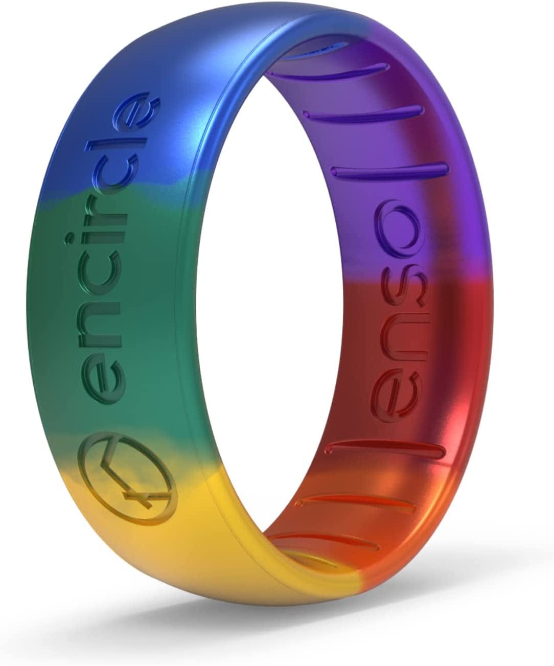 Handcrafted Classic Silicone Ring – Comfortable and Flexible Design – 6.6Mm Wide, 1.75Mm Thick Encircle Pride - Logo / 11