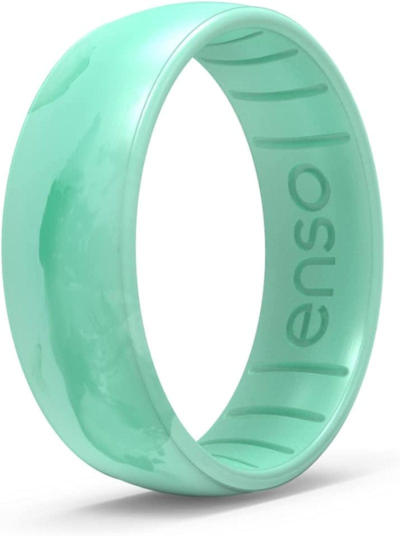 Handcrafted Classic Silicone Ring – Comfortable and Flexible Design – 6.6Mm Wide, 1.75Mm Thick Green Aventurine / 10