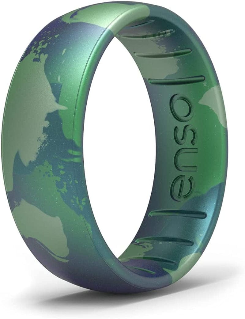 Handcrafted Classic Silicone Ring – Comfortable and Flexible Design – 6.6Mm Wide, 1.75Mm Thick Forest / 14