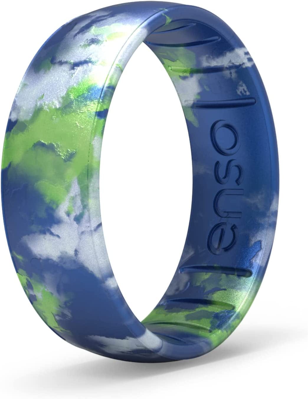 Handcrafted Classic Silicone Ring – Comfortable and Flexible Design – 6.6Mm Wide, 1.75Mm Thick Earth / 7