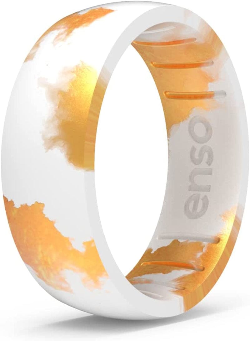 Handcrafted Classic Silicone Ring – Comfortable and Flexible Design – 6.6Mm Wide, 1.75Mm Thick Calacatta Gold / 11