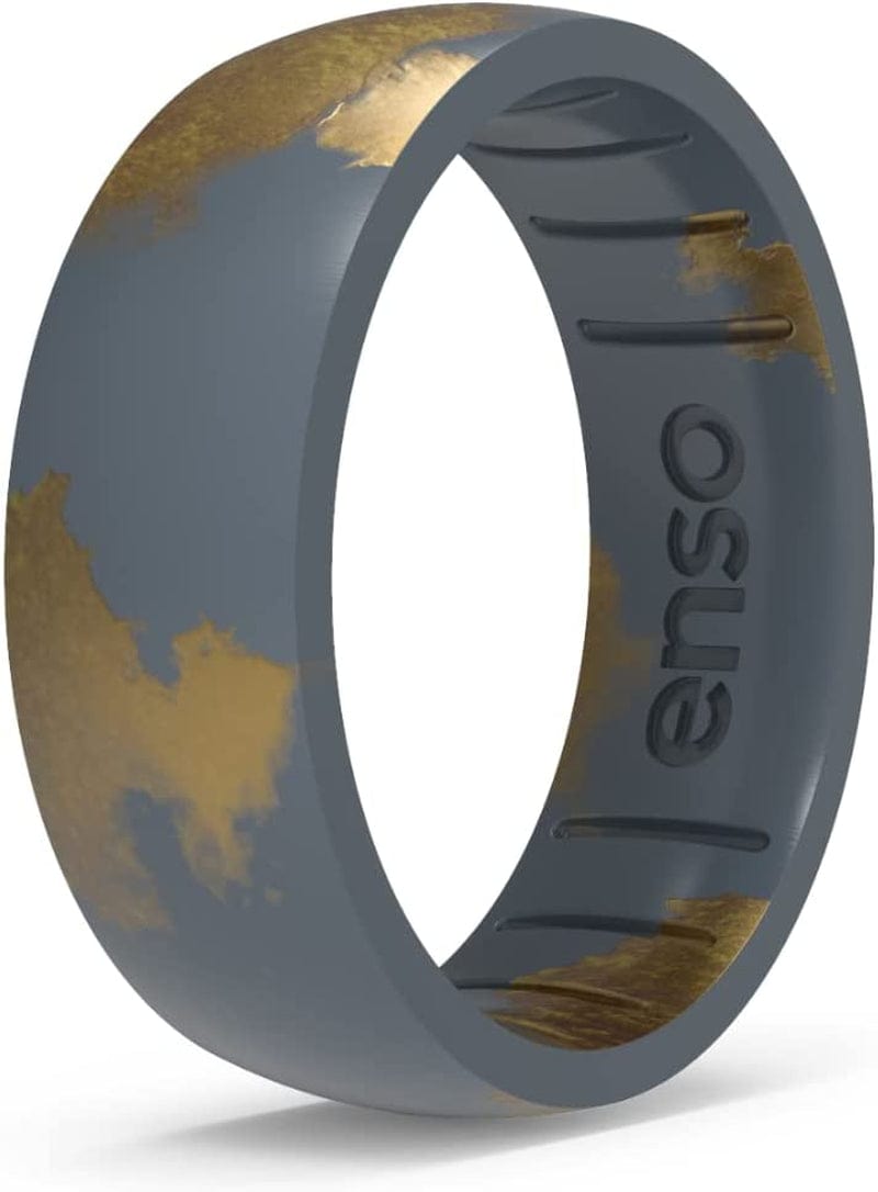Handcrafted Classic Silicone Ring – Comfortable and Flexible Design – 6.6Mm Wide, 1.75Mm Thick Picasso Grey / 12
